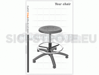 Průmyslová stolička polstrovaná PUR pěnou s pneumatickým zvedáním